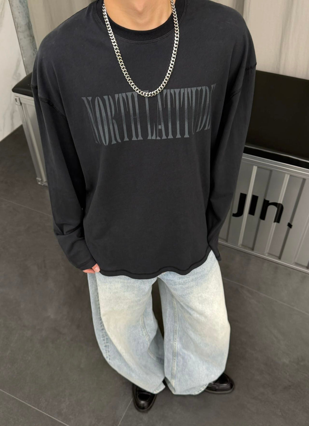 N43010 ﾌﾛﾝﾄﾋﾞｯｸﾞﾛｺﾞﾛﾝｸﾞTｼｬﾂ