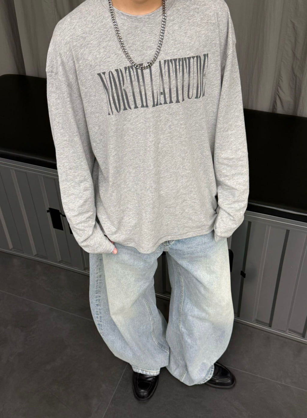 N43010 ﾌﾛﾝﾄﾋﾞｯｸﾞﾛｺﾞﾛﾝｸﾞTｼｬﾂ