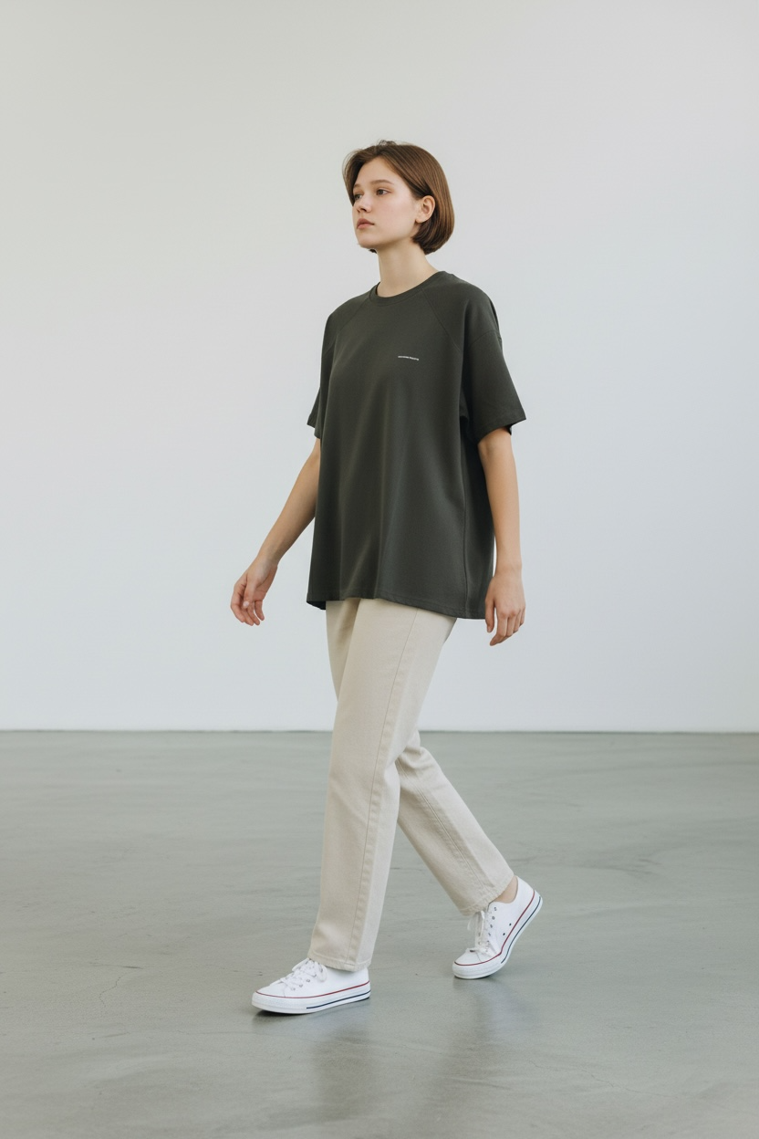 N43017 竹節綿ﾊﾞｯｸﾛｺﾞTｼｬﾂ