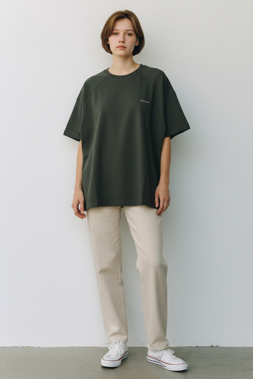 N43017 竹節綿ﾊﾞｯｸﾛｺﾞTｼｬﾂ