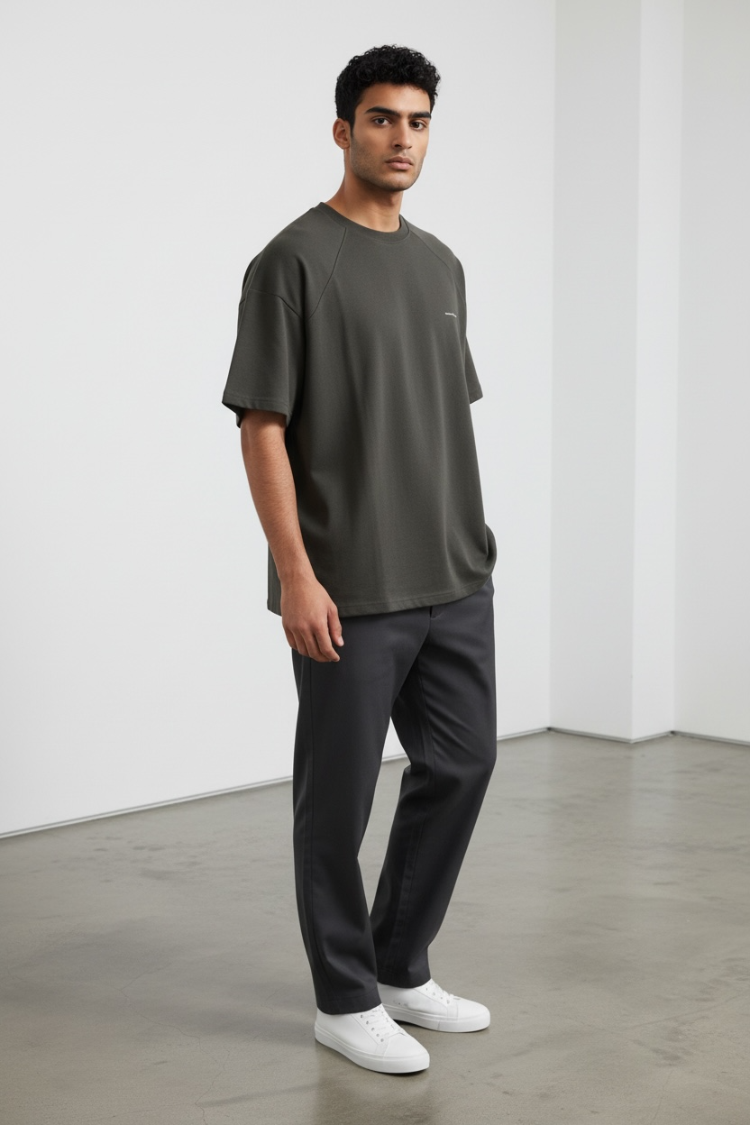 N43017 竹節綿ﾊﾞｯｸﾛｺﾞTｼｬﾂ