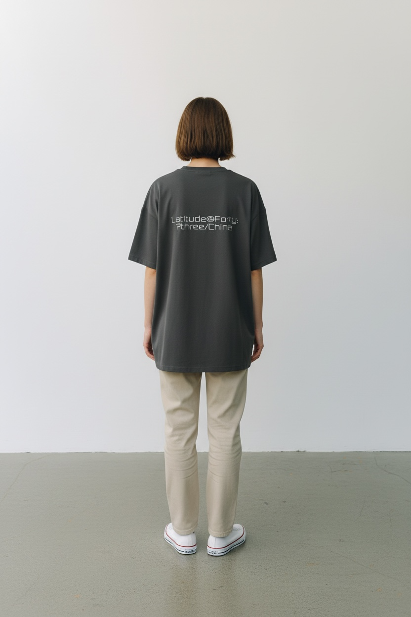 N43017 竹節綿ﾊﾞｯｸﾛｺﾞTｼｬﾂ