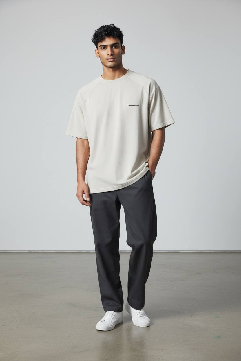 N43017 竹節綿ﾊﾞｯｸﾛｺﾞTｼｬﾂ
