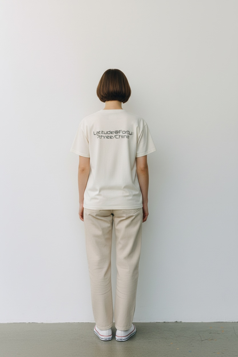 N43017 竹節綿ﾊﾞｯｸﾛｺﾞTｼｬﾂ