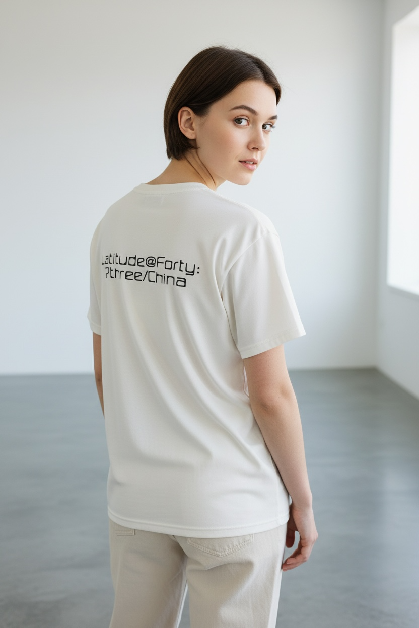 N43017 竹節綿ﾊﾞｯｸﾛｺﾞTｼｬﾂ